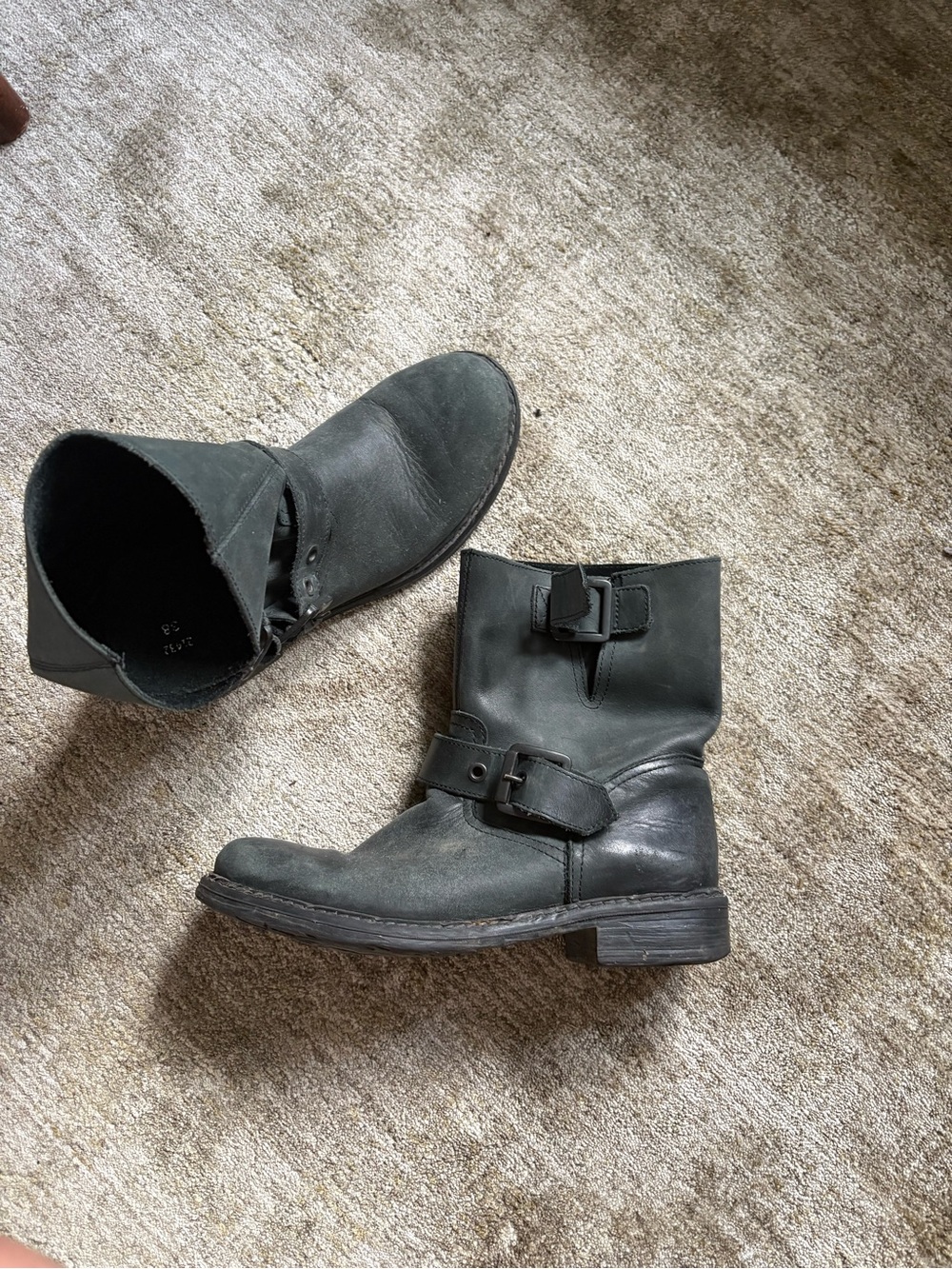 Vintage Italian leather moto boots